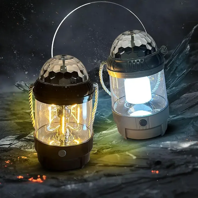 Rechargeable 2-in-1 Outdoor Camping Lamp & Disco/Fancy Light