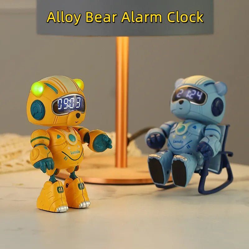 Smart Robot Bear Alarm Clock – Cute Multifunction Desktop Clock