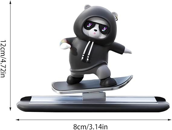 Funny Skateboard Bear Car Dashboard Decoration Piece