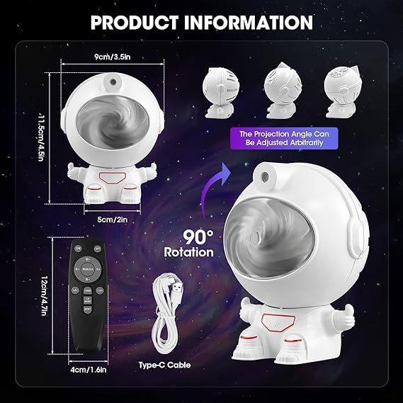 Astronaut Star & Galaxy Nebula Projector For Kids