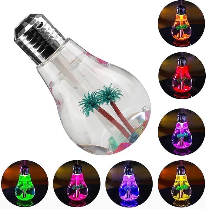 USB Bulb Humidifier | 7 Color LED Light | Aroma Diffuser & Air Purifier
