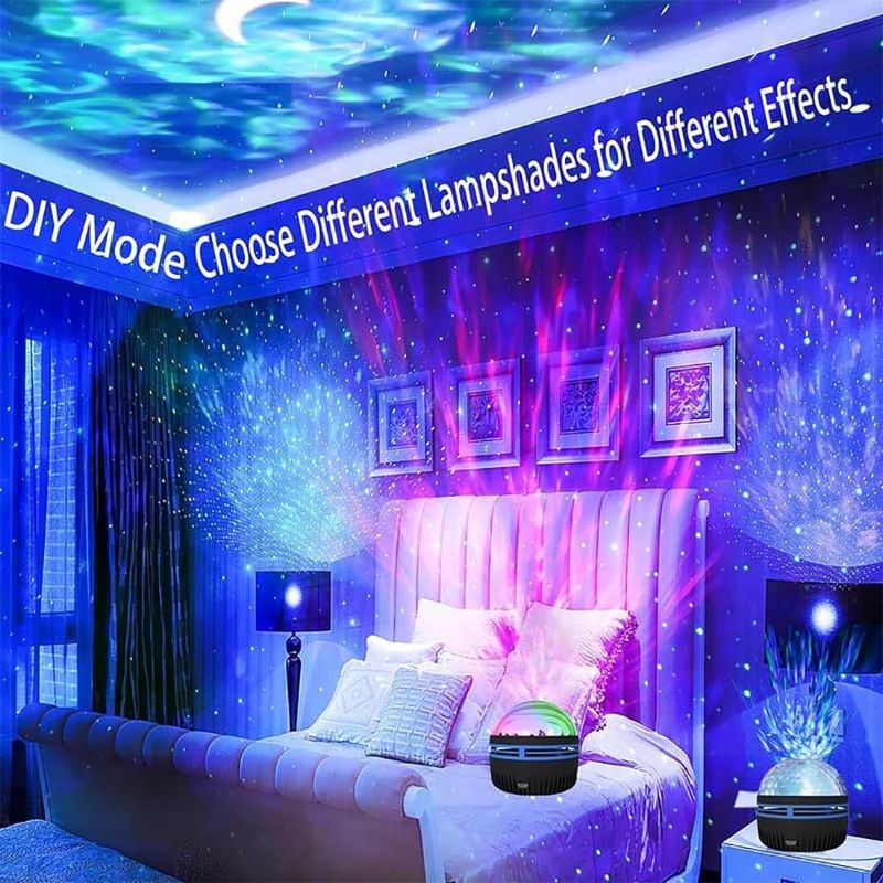 LED Starry Galaxy Projector Light–Rotating Star & Moon