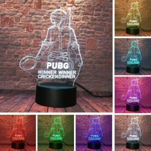 PUBG 3D LED Night Light – “Winner Winner Chicken Dinner” Edition