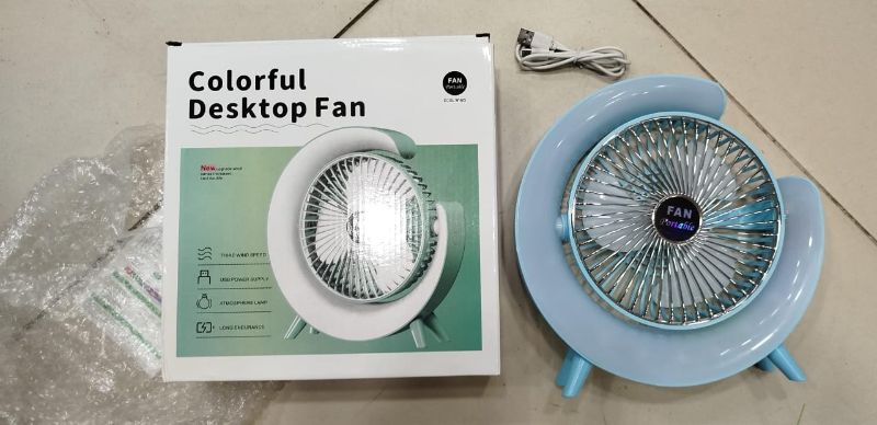 7 Colors Atmosphere LED Light Mini Electric Fan