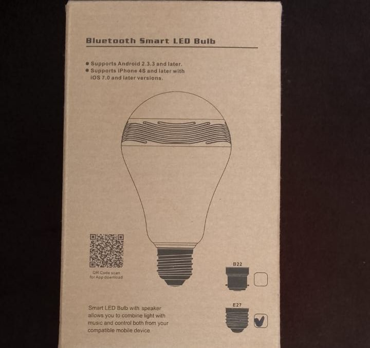 E27 Bluetooth Smart LED Bulb | RGB Light Bulb | App Control built in Speaker