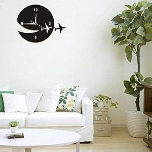 3D Wooden Wall Clock – Airplane Designer Theme for Home & Office