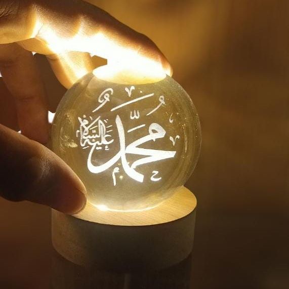 Crystal Ball 3D Arabic Night Lamp – Elegant Islamic Table Light