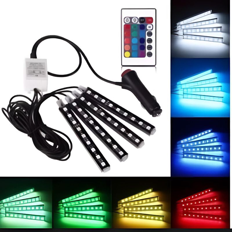 36 LED RGB Interior Light Strip for Car, Bike,Jeep 4pcs, 9 LED
