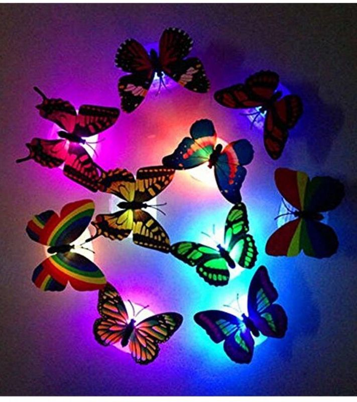 Glow In The Dark 3D LED Butterfly Color-Changing Light  (1 PC)
