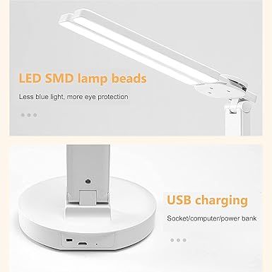Foldable Double Head Reading LED Desk Lamp | 3-Level Dimmable Touch