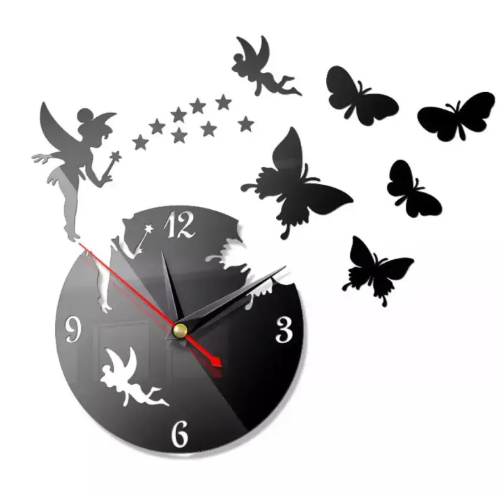 3D Wooden Wall Clock – Premium Black Design for Home & Office