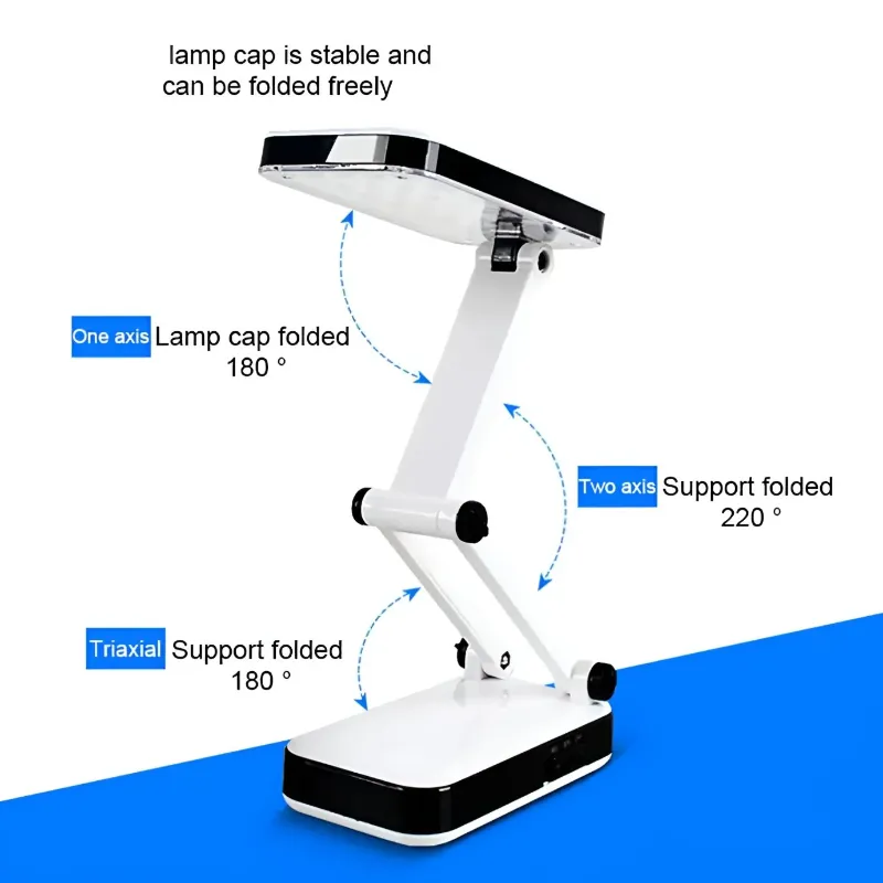 DP LED 666 - Portable Folding Desk Lamp with Adjustable Brightness