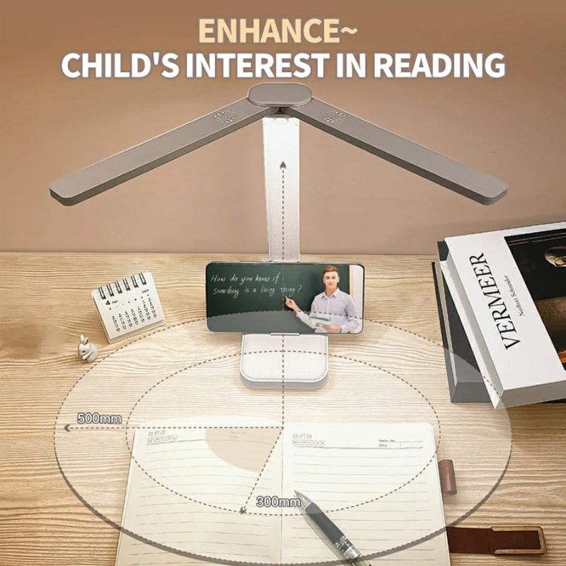 Foldable Double Head Reading LED Desk Lamp | 3-Level Dimmable Touch