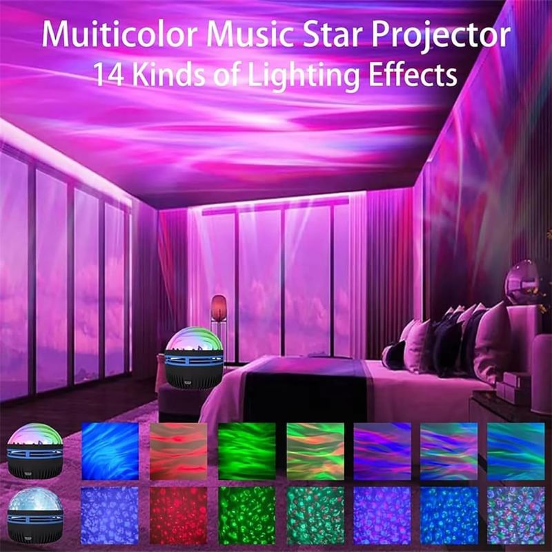 LED Starry Galaxy Projector Light–Rotating Star & Moon