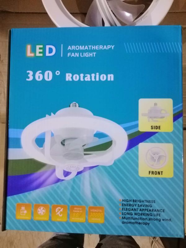 360° Rotating Socket Ceiling Fan with LED Light & Remote Control