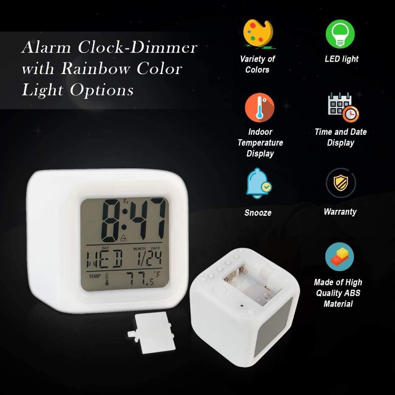 Creative LED Digital Alarm Clock | 7-Color Changing Light