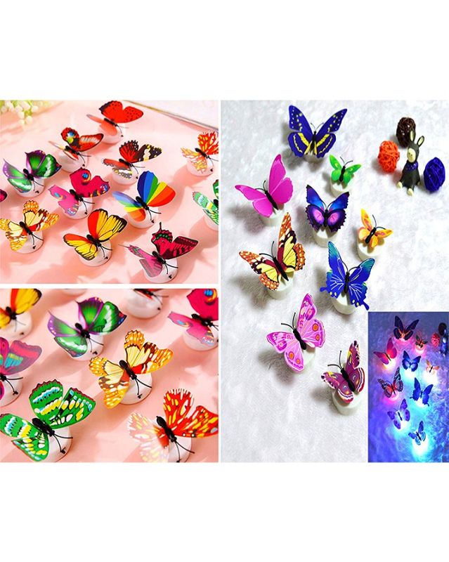 Glow In The Dark 3D LED Butterfly Color-Changing Light  (1 PC)