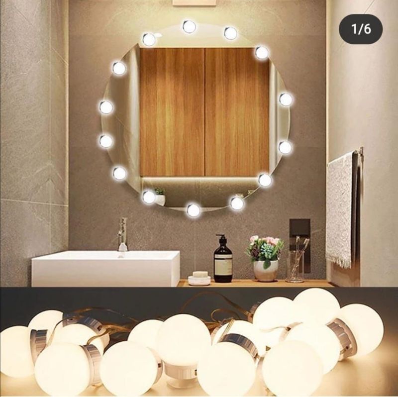 Vanity Light LED Bulbs for Makeup Mirror Stand – 10 Bulbs with 3 Light Modes