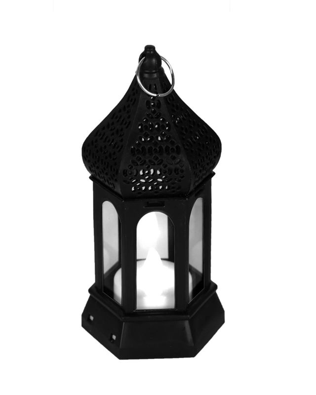 Antique Black Candle Lamp | Retro Hexagonal LED Wind Lamp