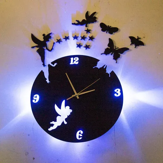 3D Wooden Wall Clock – Premium Black Design for Home & Office