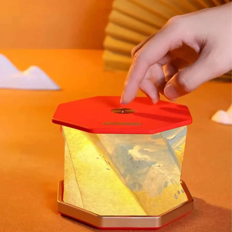 Portable Folding Wooden Table Lamp – Rechargeable & Stylish