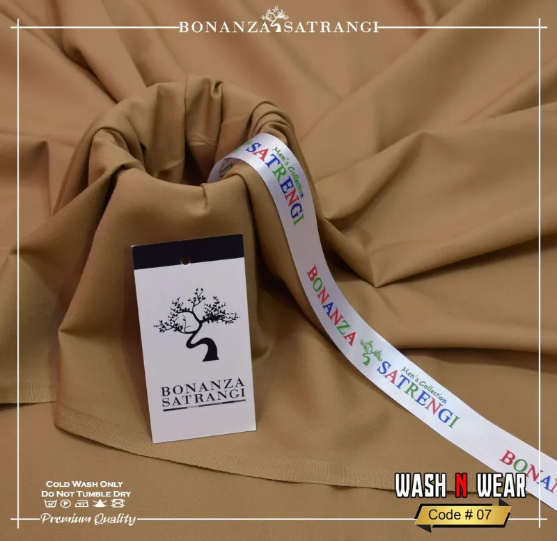 Bonanza Satrangi Wash & Wear Unstitched Suit for Men – Summer Collection 2025 | Light & Medium Colors 6