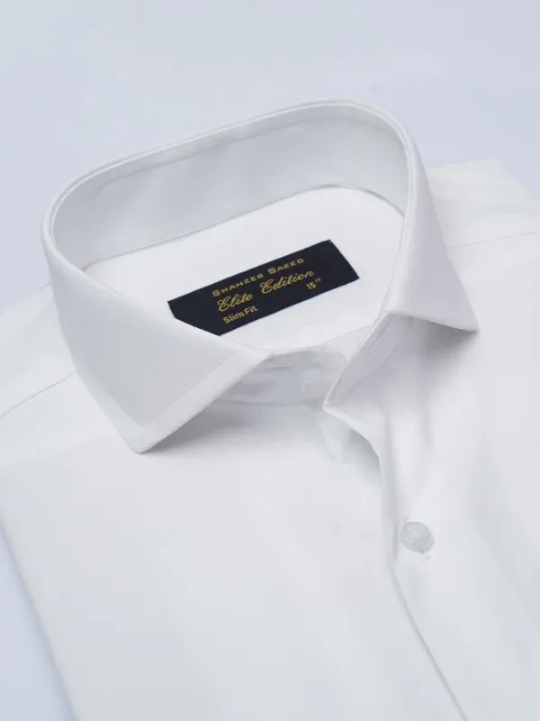 White Self, Cutaway Collar, Elite Edition, Men’s Formal Shirt (FS-2433)