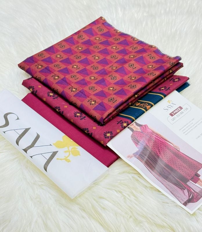 SAYA 3-Piece Unstitched Lawn Suit –