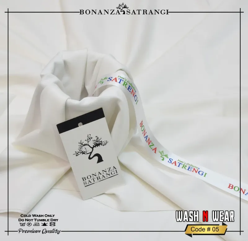 Bonanza Satrangi Wash & Wear Unstitched Suit for Men – Summer Collection 2025 | Light & Medium Colors 4