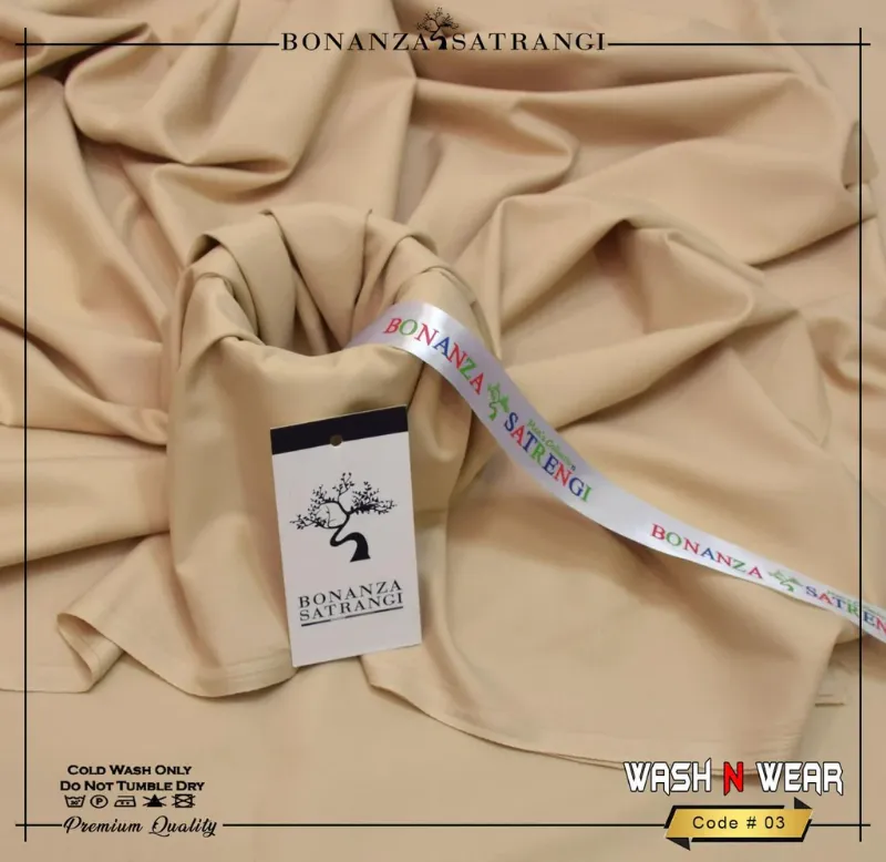 Bonanza Satrangi Wash & Wear Unstitched Suit for Men – Summer Collection 2025 | Light & Medium Colors 2