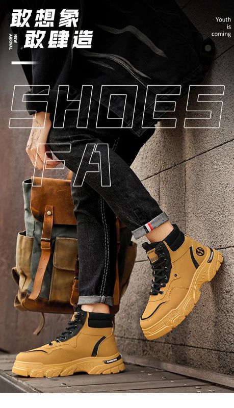 Pinnacle High Top Men's Shoes Autumn 2024 New Men's Short Boots With Thick Soles