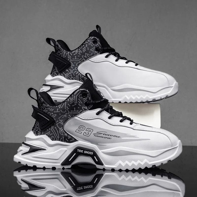 Pinnacle Men's Trendy White Casual Sports Shoes