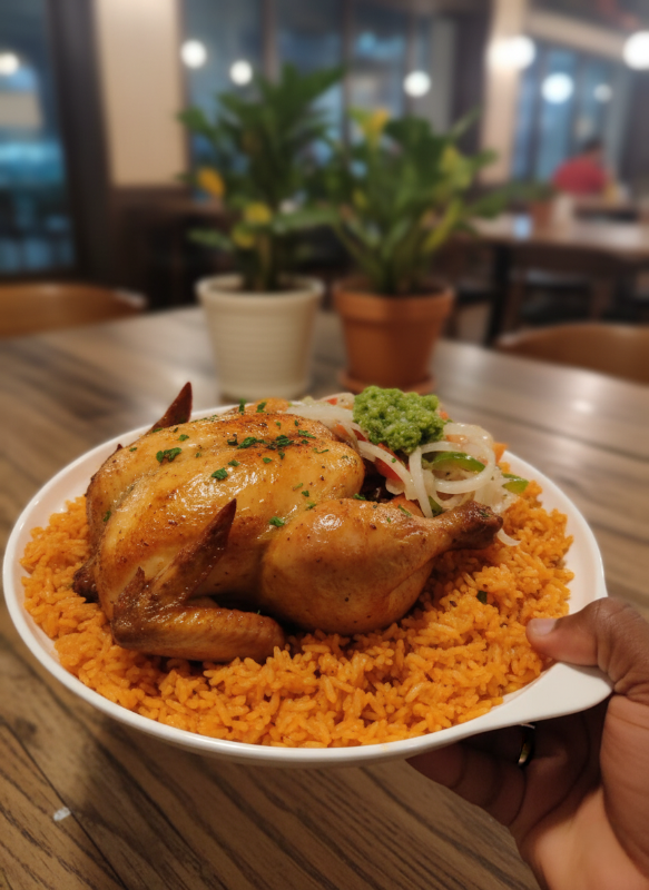 Riz au gras poulet complet