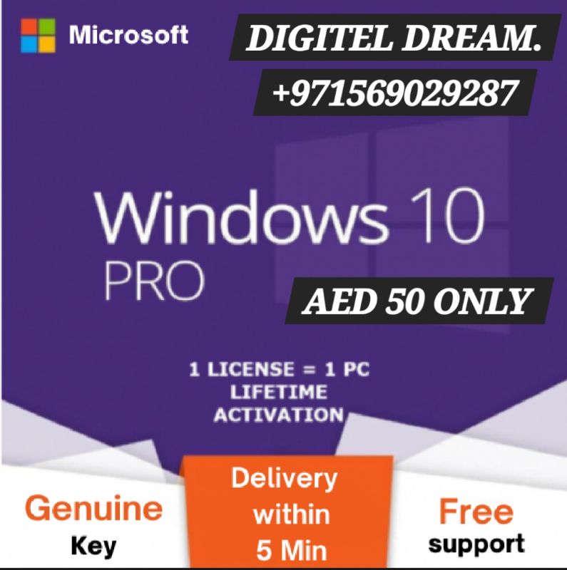 Windows 10 Pro Genuine License Key | Lifetime Activation for 1 PC