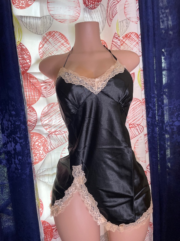 Silk Night dress-Black (S,M,L)