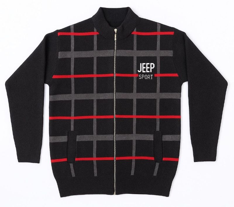 Pure Crystal Shine Wool Winter Full Sleeve Sweater For Men Black