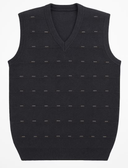 Pure Crystal Shinning Wool Winter SleeveLess Sweater For Men Black Dots