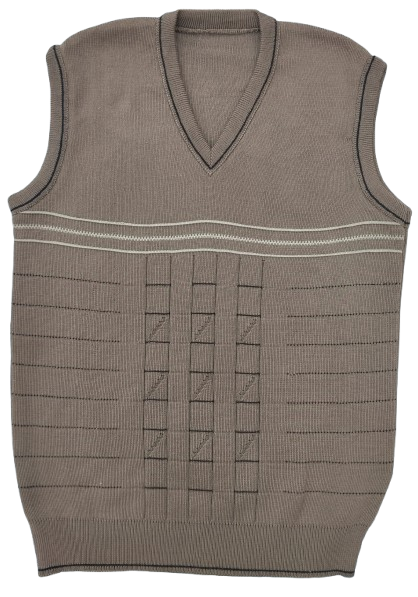 Winter SleeveLess Sweater Acrylic Wool For Men Off Brown