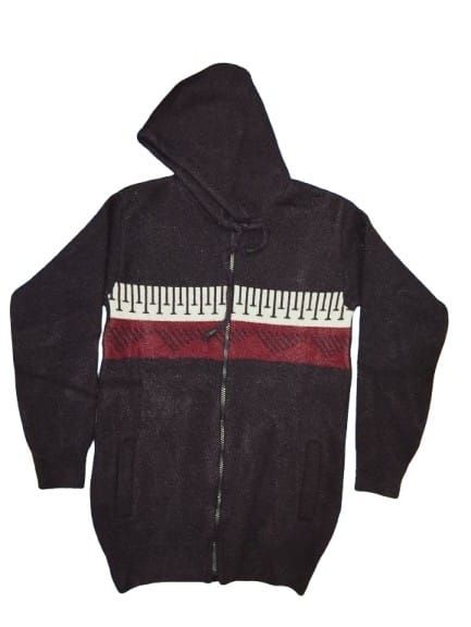 Pure Crystal Shinning Wool Winter Full Sleeve Hoddie For Men Purple Zip