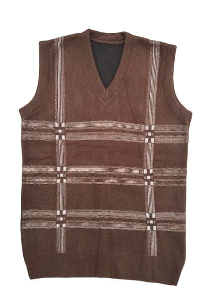 SleeveLess Sweater Wool For Men Brown