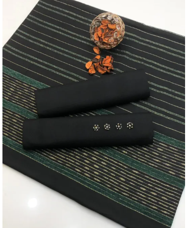 3 Piece Collection Katan Silk Plain Shirt & Trouser With Net Dupatta For Women