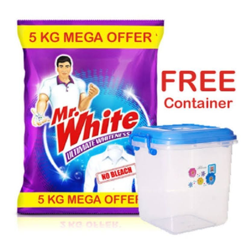 Mr White Detergent 5kg pack Free container