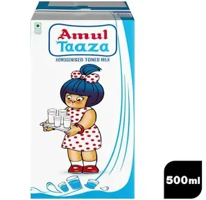 Amul Taza Tonned Milk 500ml pack