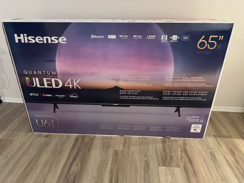 Hisense 65U68K 65" Smart 4K ULED TV – Quantum Dot, Dolby Vision/Atmos, Alexa Ready (Like New)