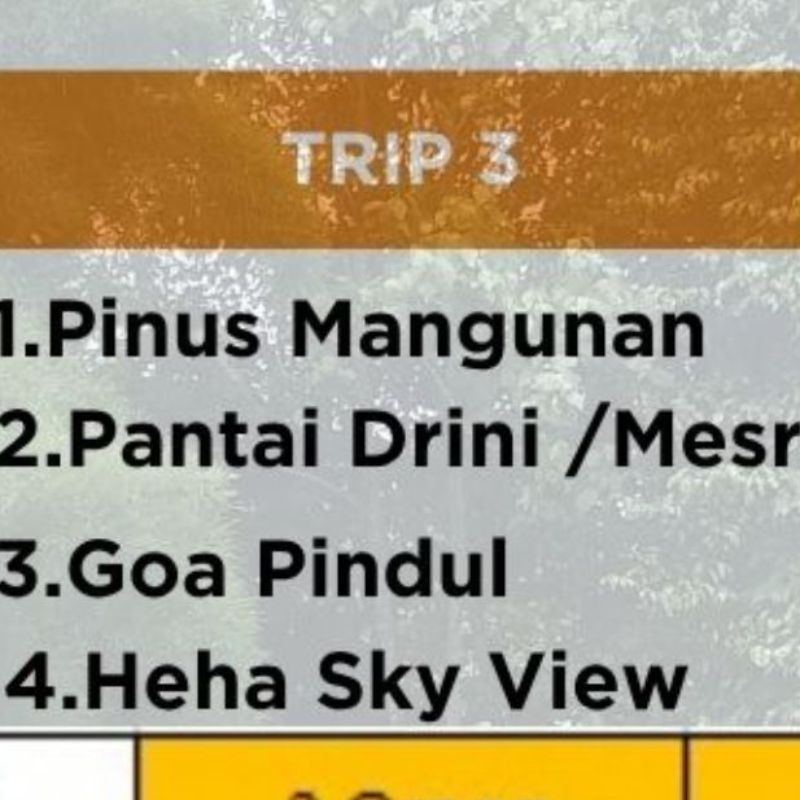 2 HARI 1 MALAM
TRIP 1 & Trip 3