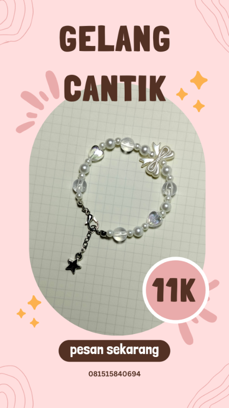 Bracelet Beads Pita Putih