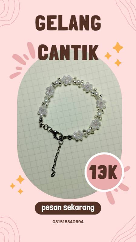 Bracelet Beads Manik Bunga Unggu