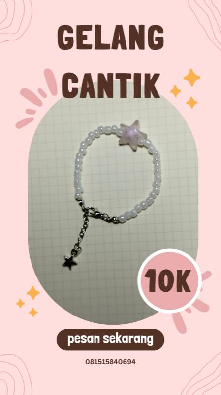 Bracelet Beads Bintang Unggu