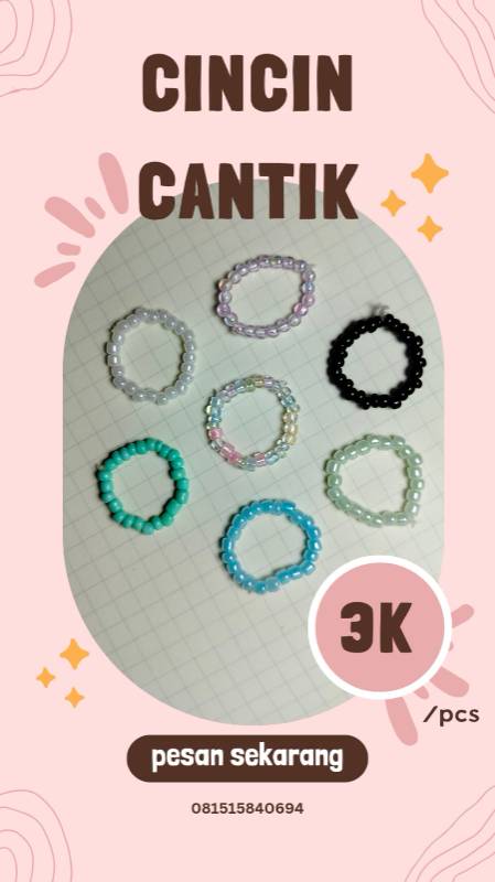 Ring Beads Manik Warna