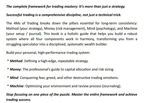 The 4Ms of Trading: Method, Money, Mind, Machine